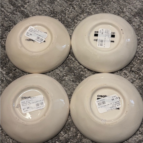 Stoffer Home "Sweet Words" porcelain trinket dishes - set of 4 - Picture 5 of 5